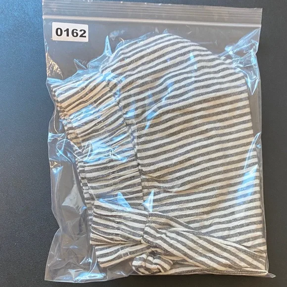 Women’s Elastic Waist Linen Striped Black and White Shorts - Picture 5 of 5